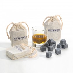 3 cotton bags with 12 Brittany granite ice cubes (36 cubes)