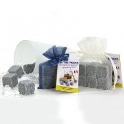 Set of 2 organza bags of 6 Brittany granite ice cubes (12 cubes)