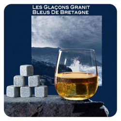 6 Pierres à whisky en granit Bleu de Bretagne | Berlingot