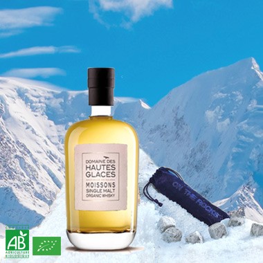 Organic Whisky Domaine des Hautes Glaces + 6 Mont-Blanc granite icecubes