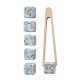 Gift box| 6 Aubrac granite ice cubes + Beech wooden tong