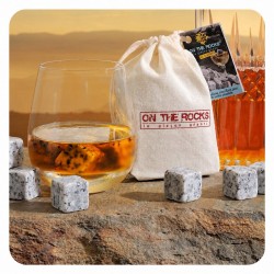 12 Glaçons en granit Clair du Sidobre | Sachet coton