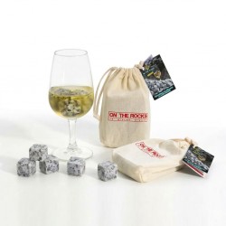 24 glaçons granit clair du Sidobre | Lot de 2 sachets coton