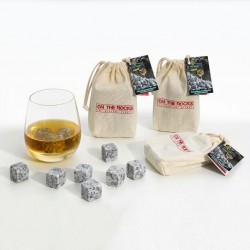 36 glaçons granit clair du Sidobre | Lot de 3 sachets coton